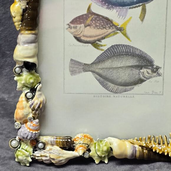 Sanibel Austrian Crystal by Two's Company Seashell Encrusted 5x7 Picture Frame - Picture 7 of 13